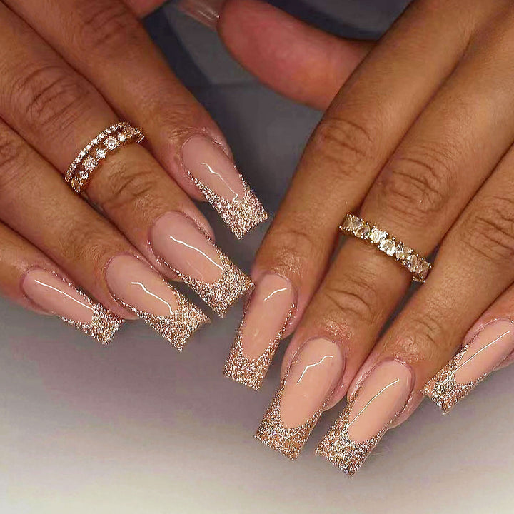 Gold Sparkle French Nude